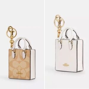 Coach North/South Mini Tote Bag Charm $138 Retail